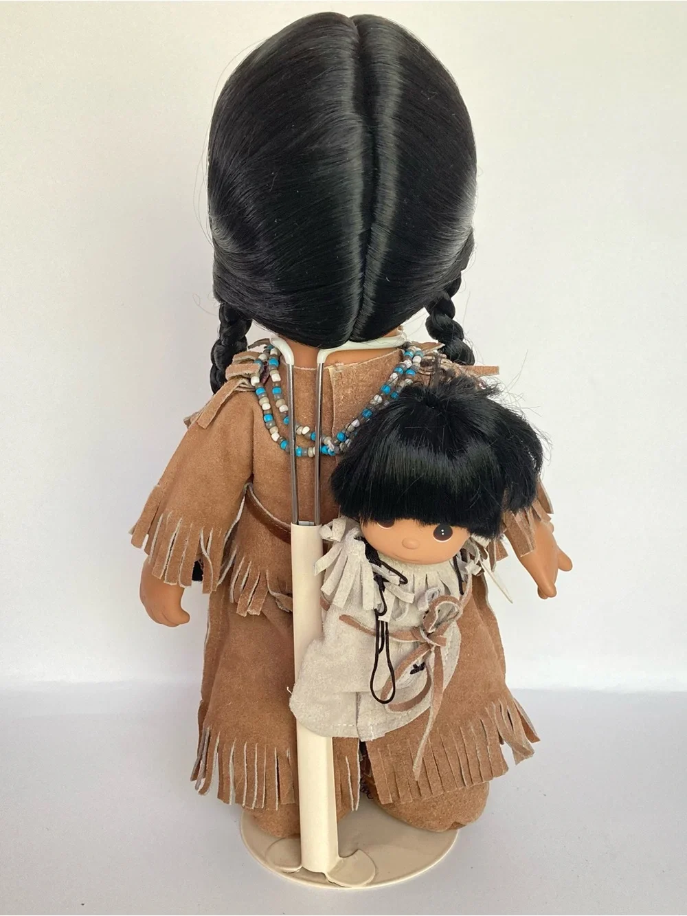 Rare Vintage 1994 Precious Moments 15” Doll w/ Baby In Papoose Morning Star 1021